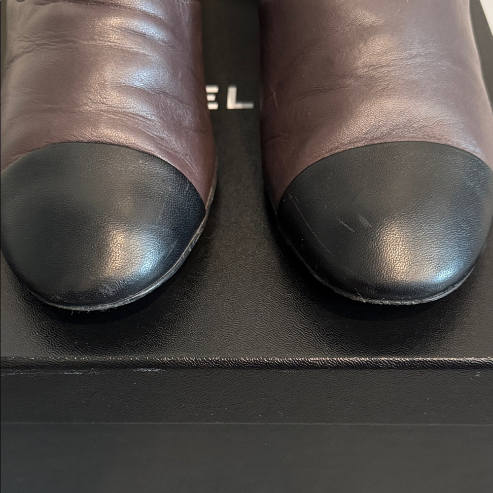 CHANEL Women's Dark Gray and Black Ankle Boots - Picture 2 of 13